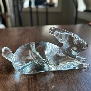 Vintage Pilgrim Clear Glass Rabbit Figurine: Laying Down Bunny